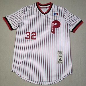 Black Pyramid Phillies White & Red Striped Mens Baseball Style Jersey Size Small